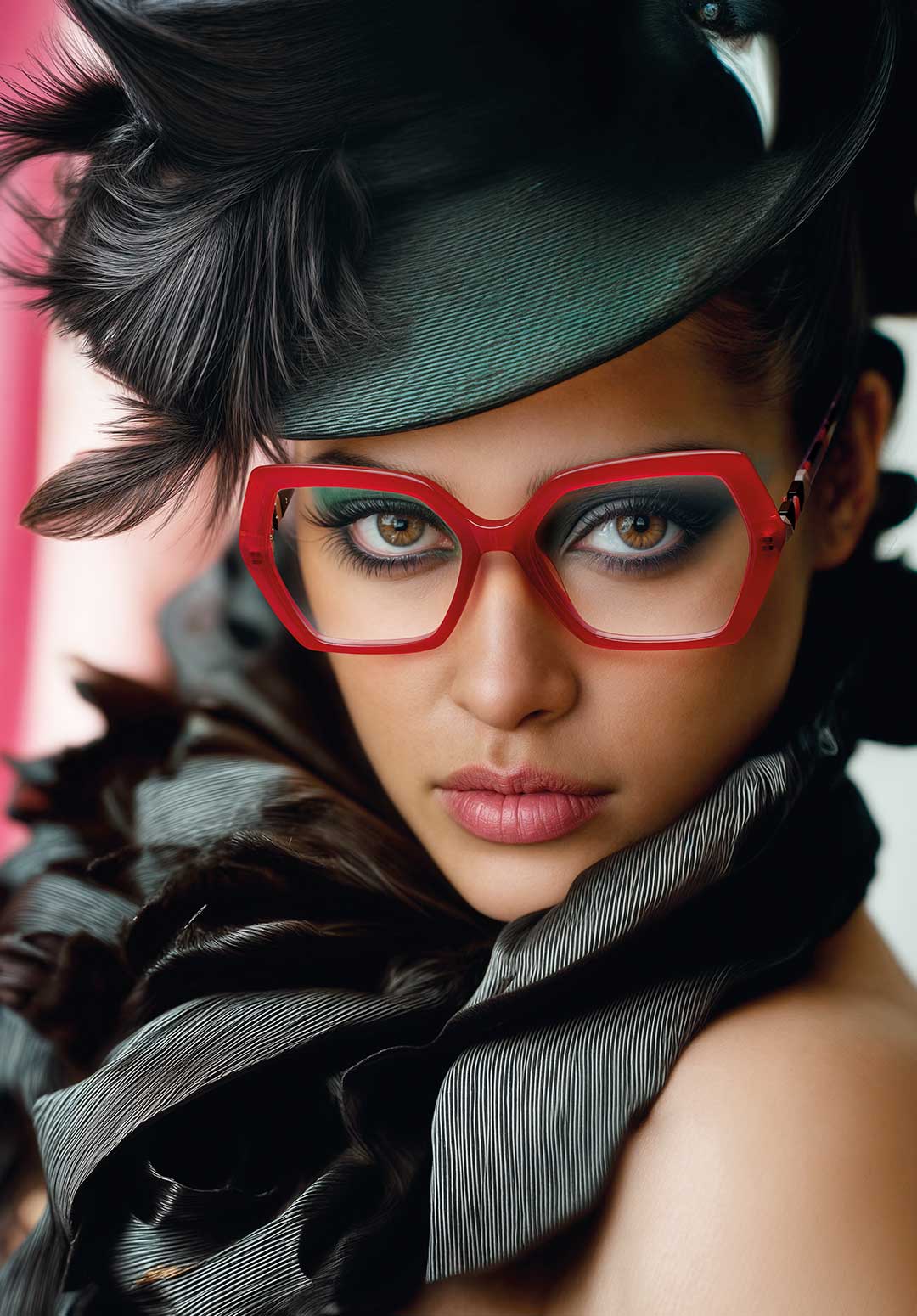 model woman with glasses la matta