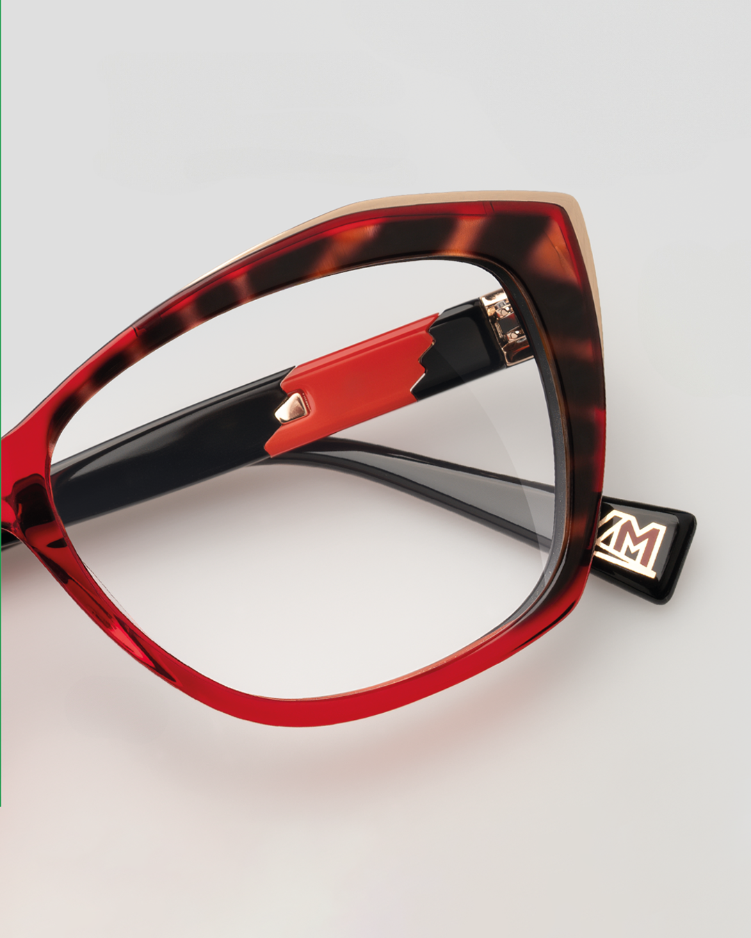 A classic pair of glasses La Matta featuring a black frame, perfectly contrasting against the pure white backdrop, epitomizing refined style and effortless charm.