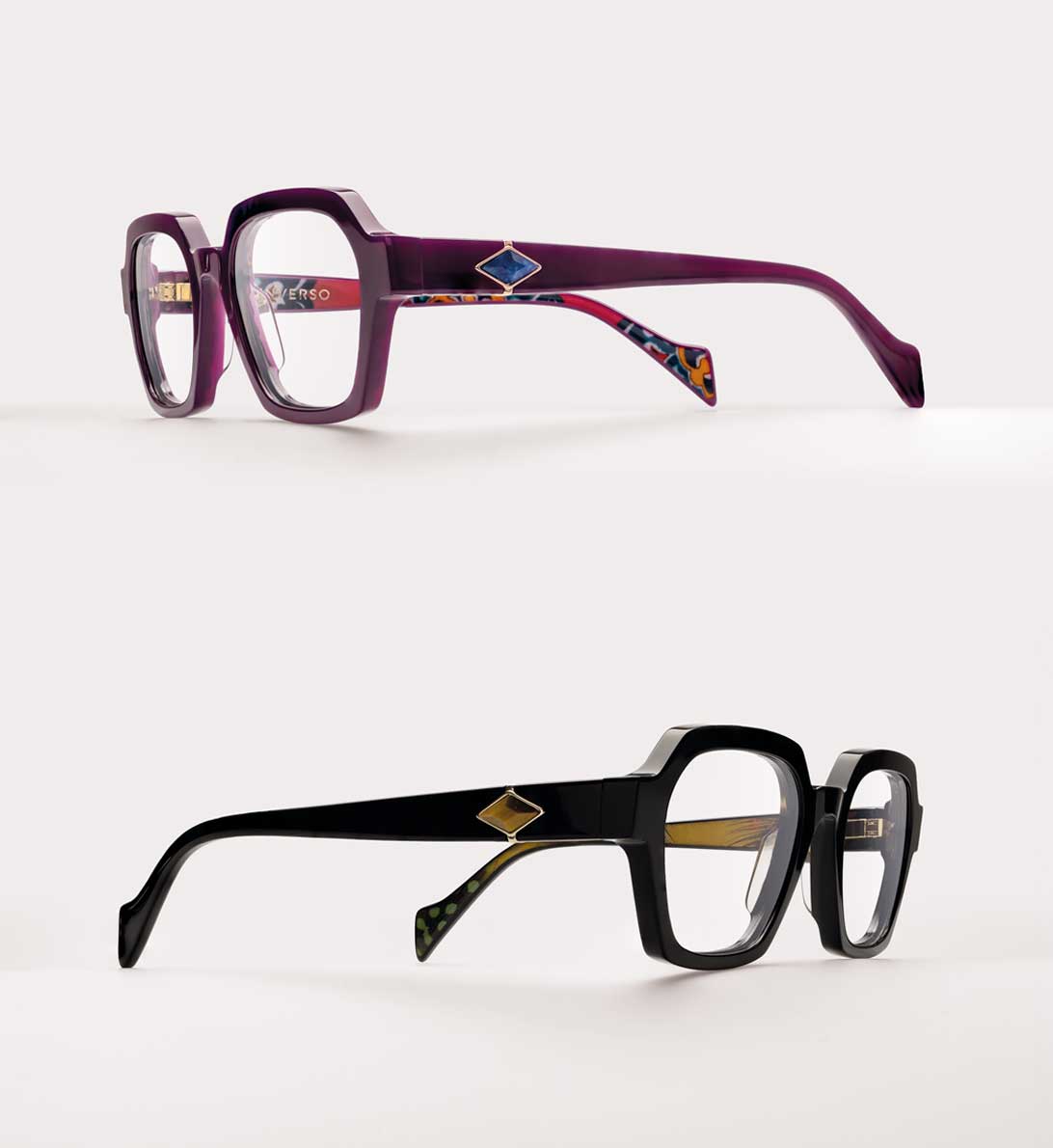 glasses blue with hand inverso