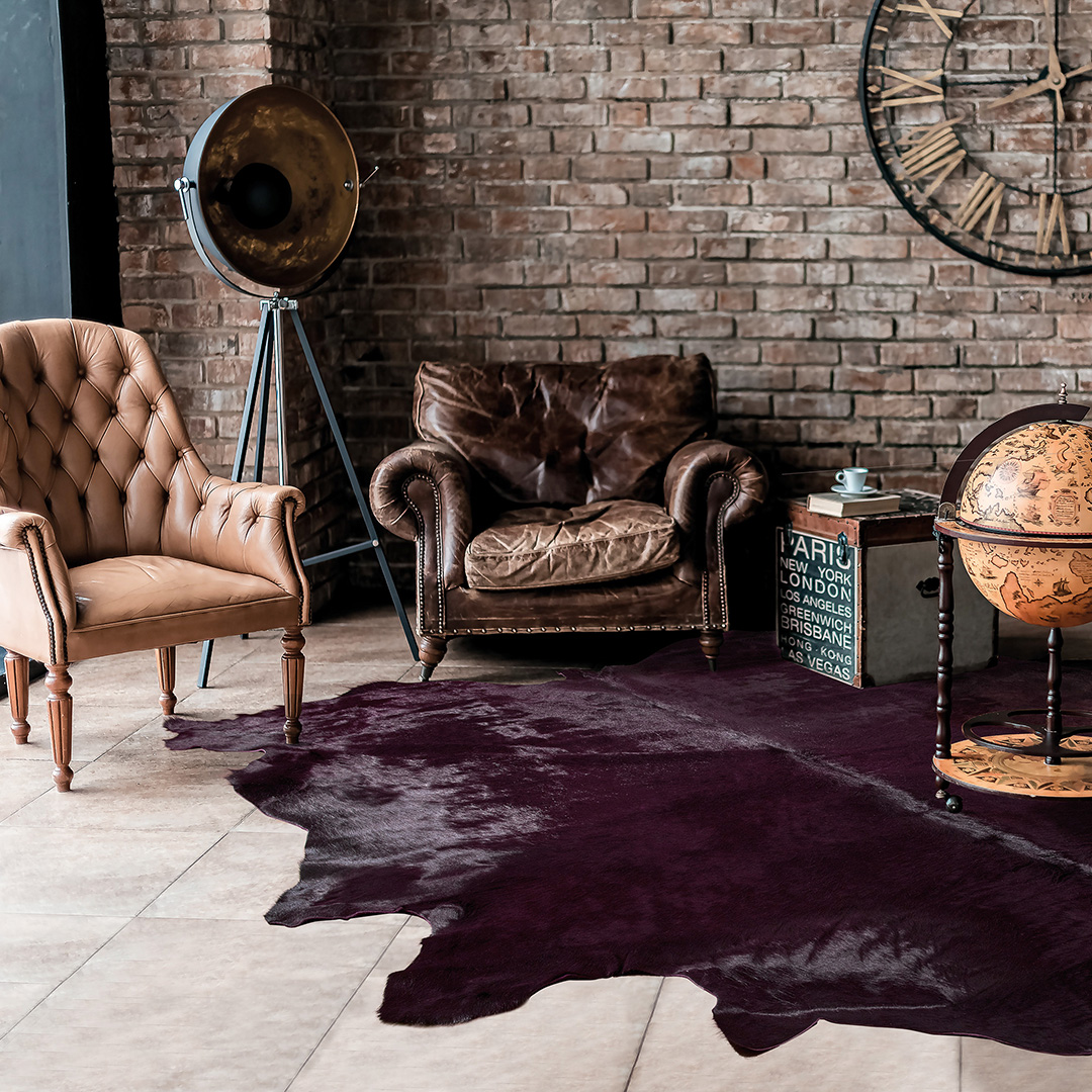 Tappeto PELLE COLORATA PRUGNA – Eleganza e stile con un tocco vivace