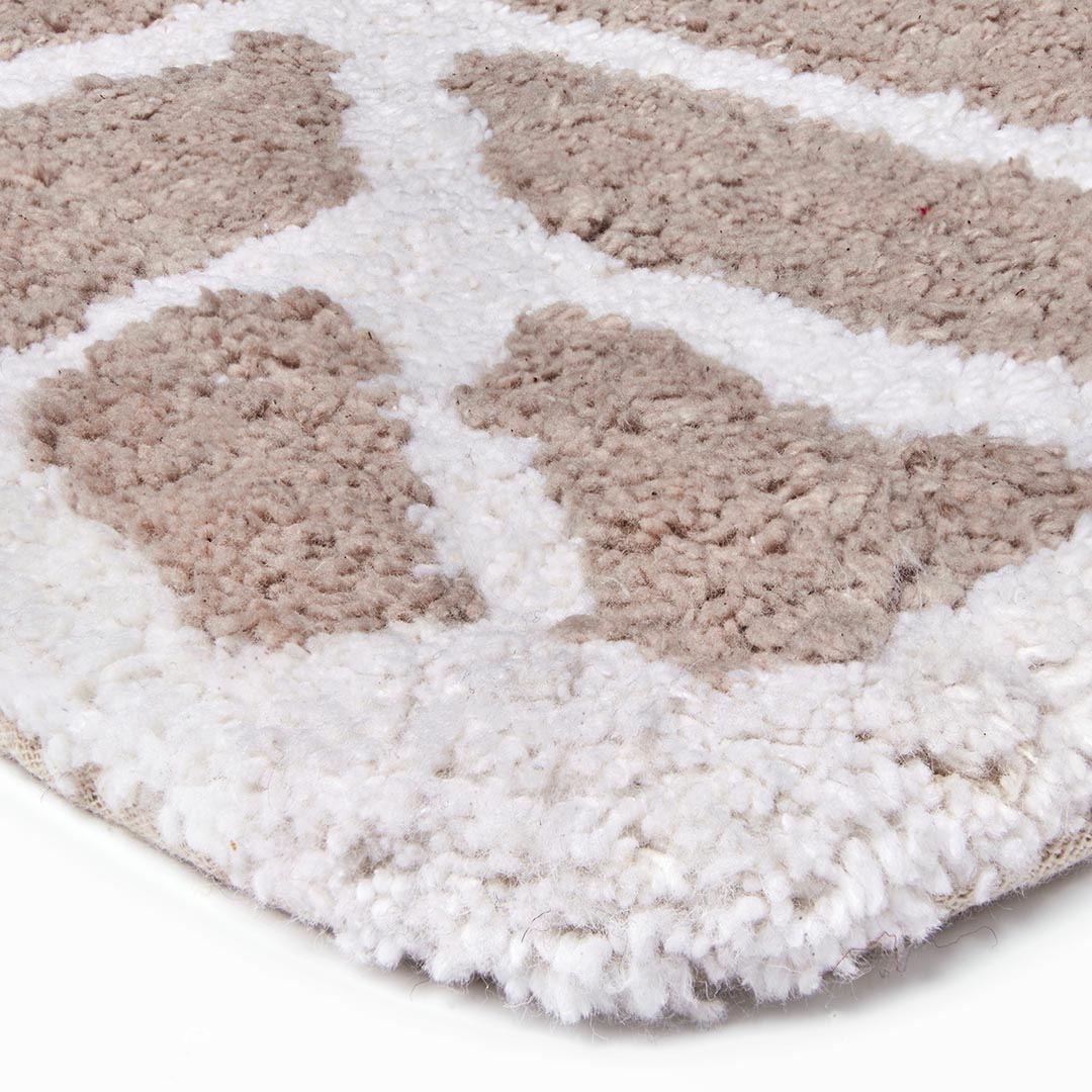 Tappeto da Bagno LEAF BEIGE/IVORY – Eleganza Naturale per il Tuo Bagno