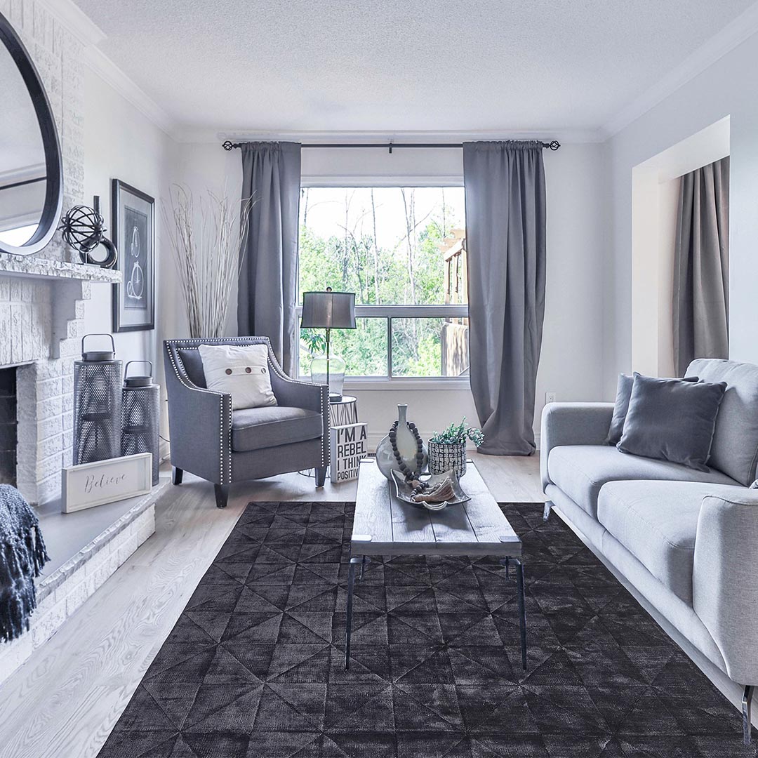 Tappeto CARAVAGGIO ANTHRACITE: Eleganza Contemporanea per il Salotto