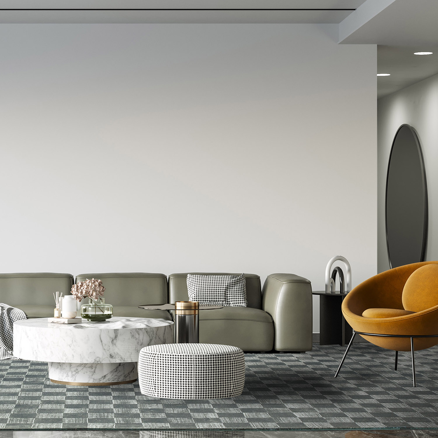 Tappeto DAMIER JUNGLE: Geometria Sofisticata e Comfort Raffinato