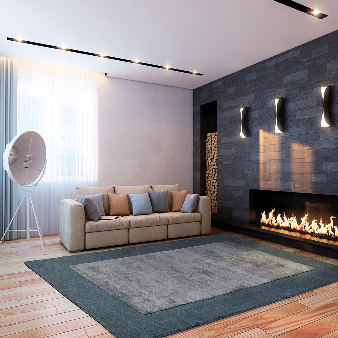 Tappeto BRIANNE POWDER BLUE: Eleganza e Comfort per il Tuo Salotto Moderno