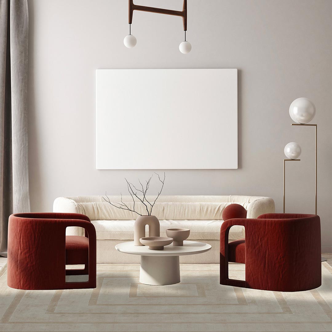 Tappeto DOMINUS DAINO: Eleganza Geometrica e Comfort per il Tuo Salotto