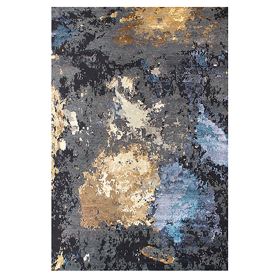 Tappeto ELITE CHARCOAL BLUE/GOLD – Esclusività e Stile per il Tuo Salotto