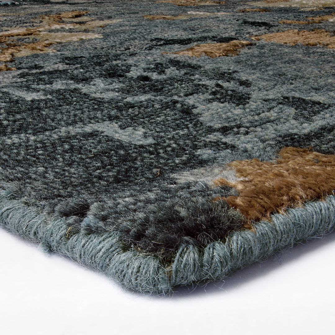 Tappeto ELITE CHARCOAL BLUE/GOLD – Esclusività e Stile per il Tuo Salotto