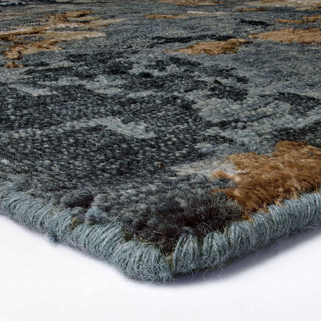 Tappeto ELITE CHARCOAL BLUE/GOLD – Esclusività e Stile per il Tuo Salotto