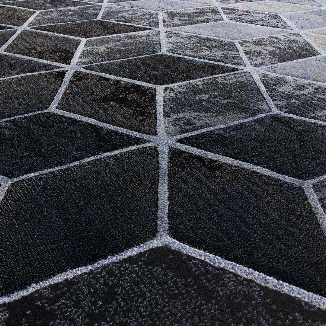 Tappeto LAGUNA 63488/6656: Geometrie Cubiche per Interni Moderni