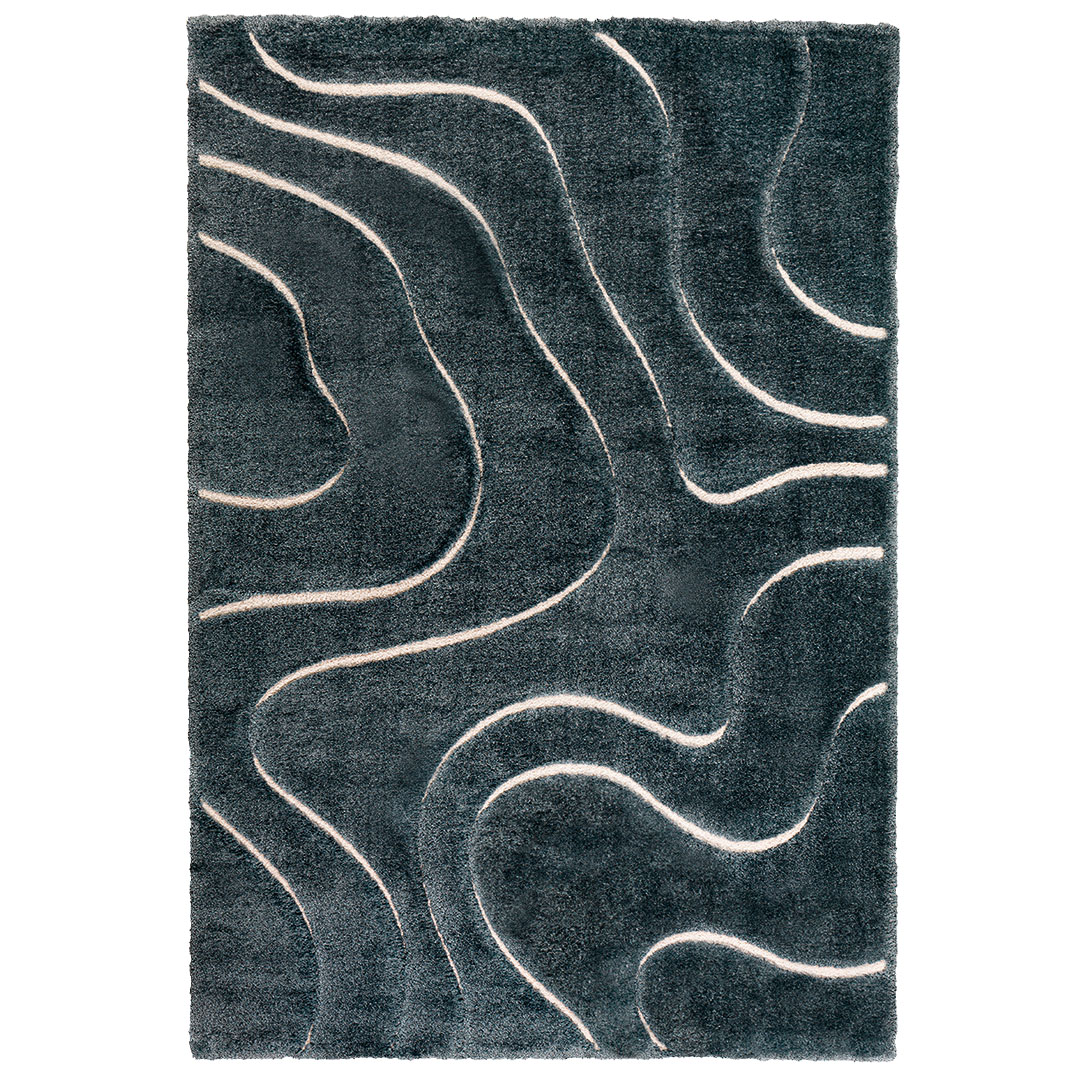 Tappeto VENERE 3 BLU – Design ondulato per un’eleganza senza tempo