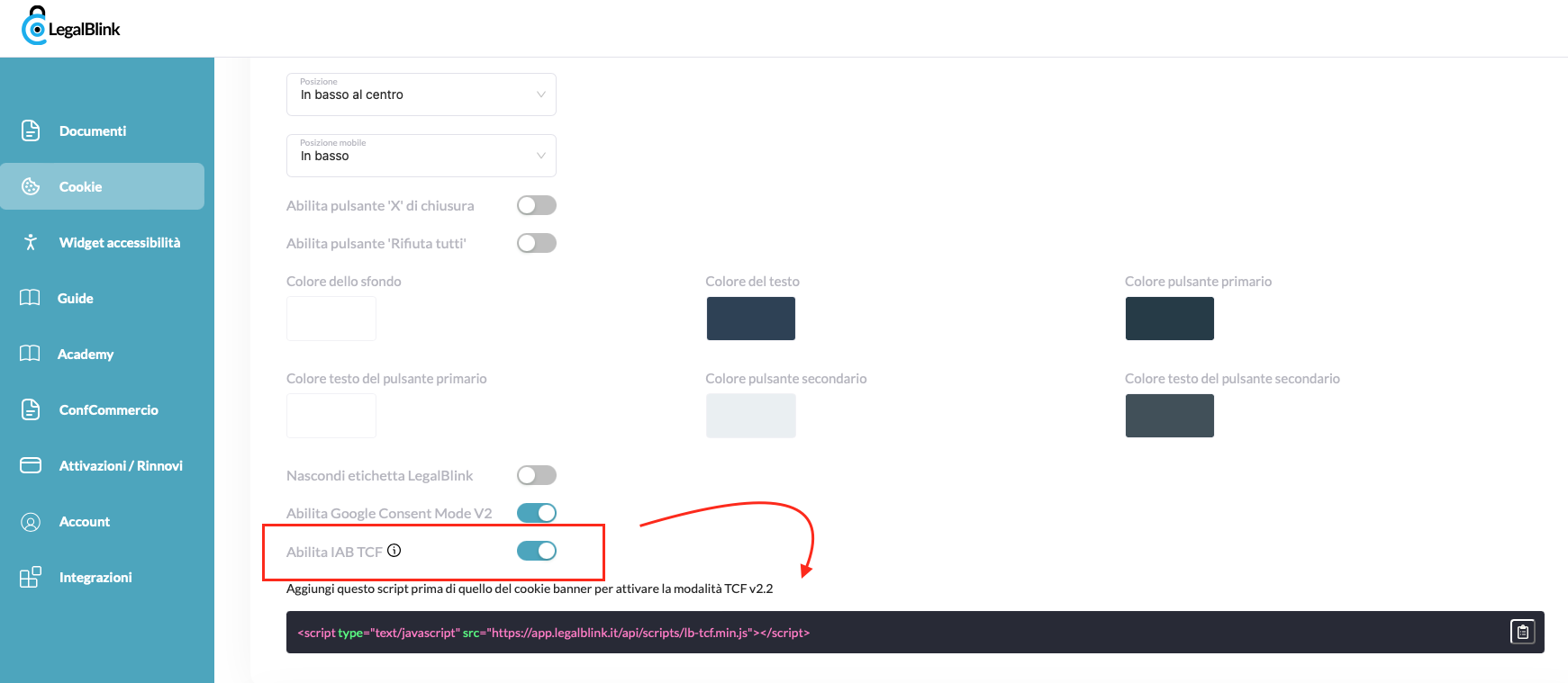 come installare il framework di IAB con LegalBlink