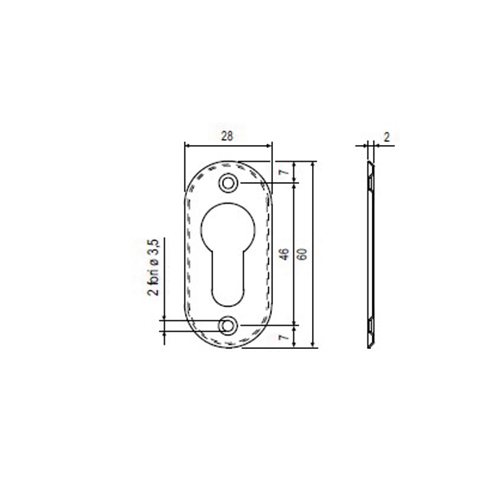 Borchia per cilindro nichelata