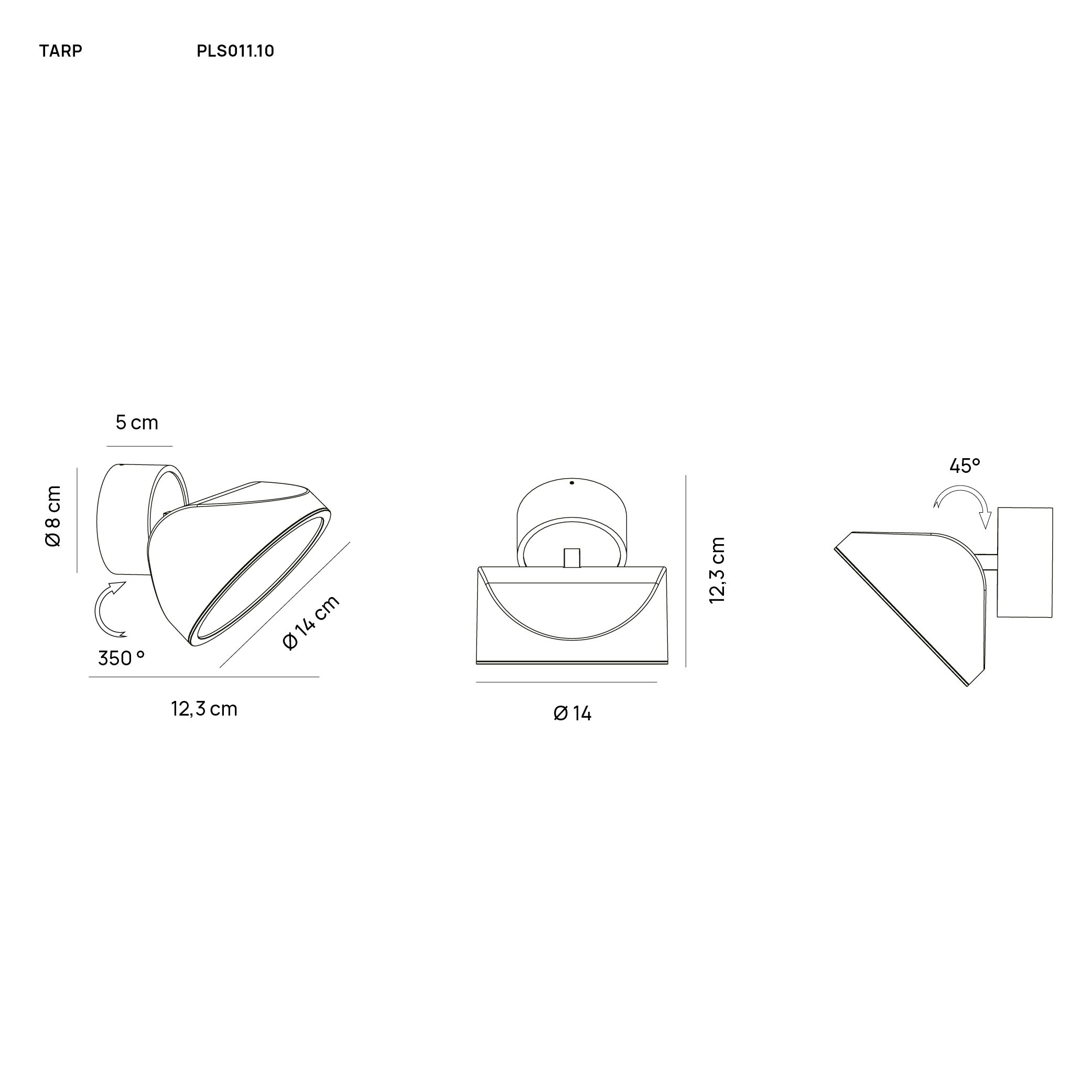 TARP APPLIQUE SABBIA 13W 2700K-3000K-4000K DIMMERABILE