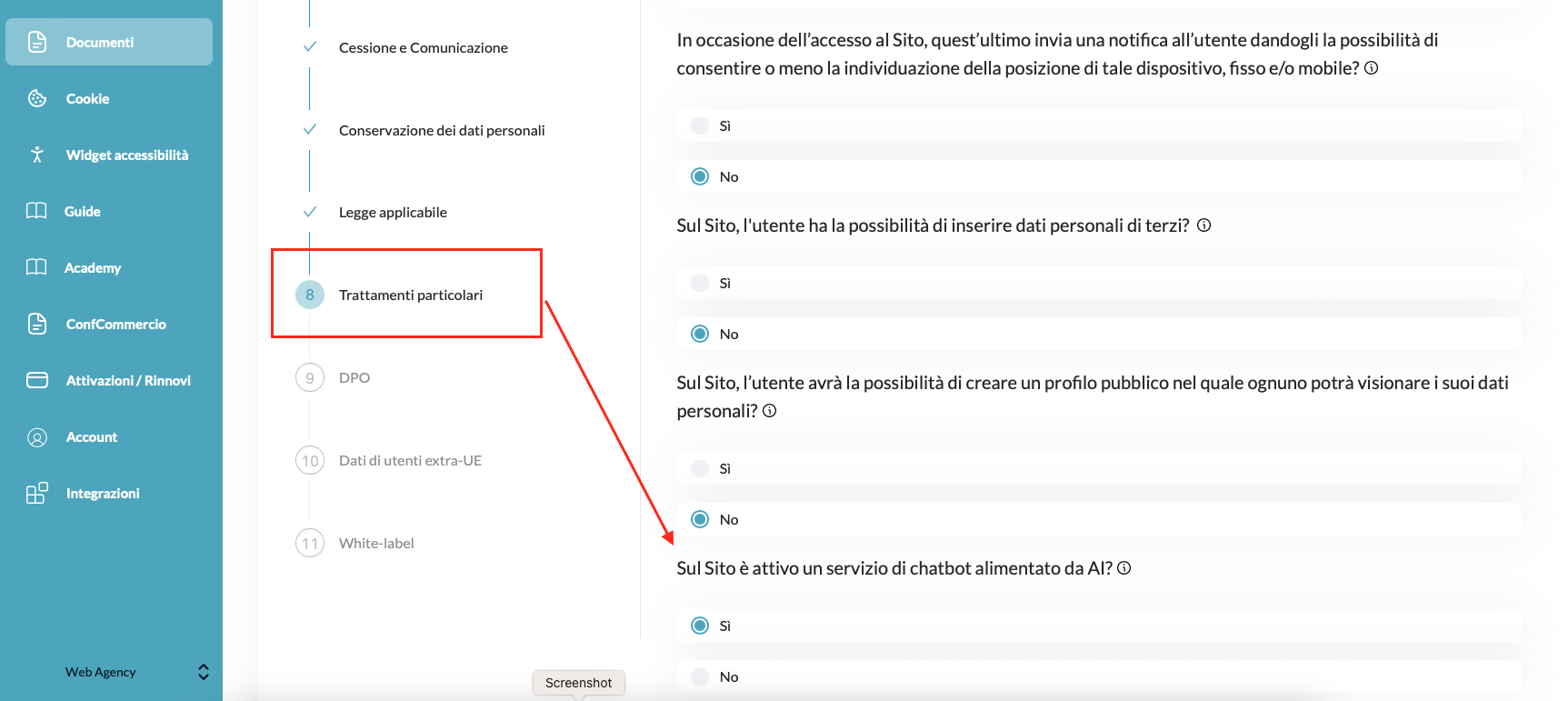 nuova domanda privacy per intelligenza artificiale uso chatbot