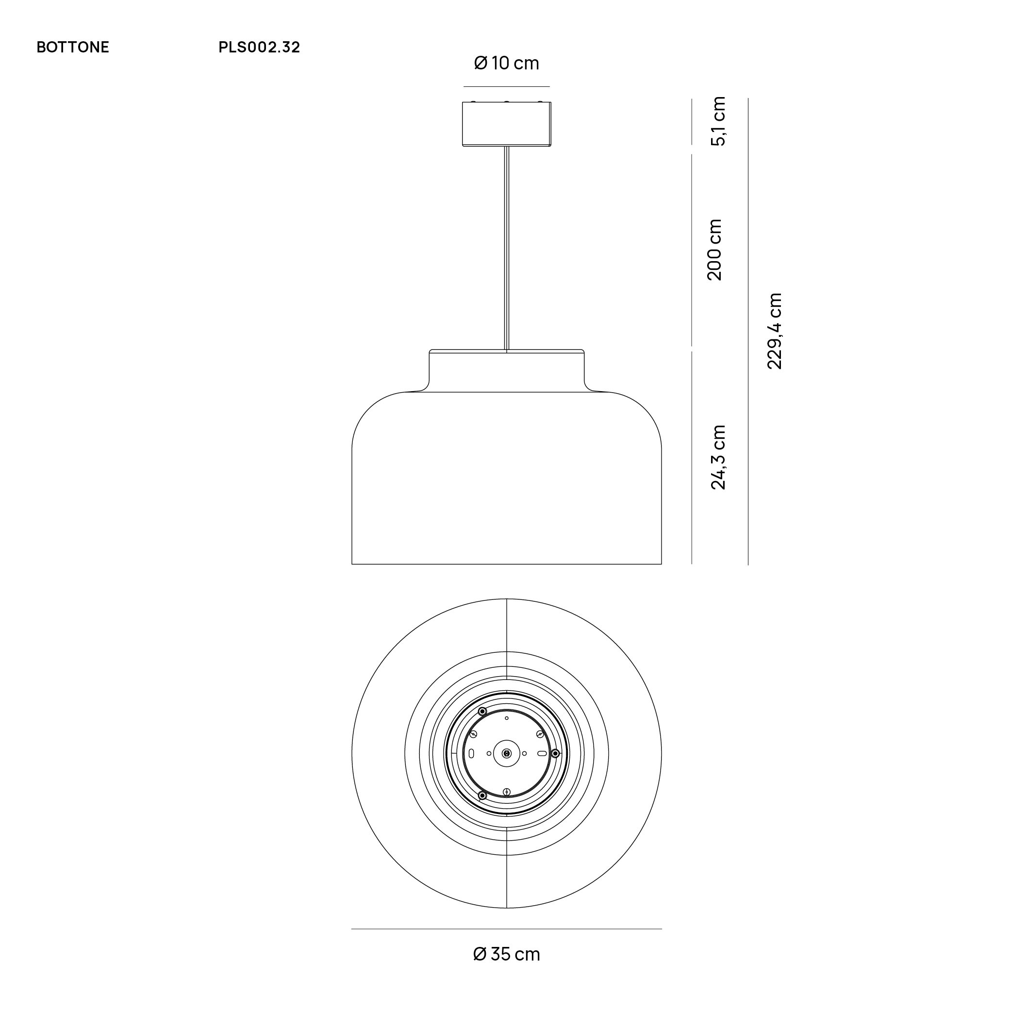BOTTONE SOSPENSIONE SABBIA 30W 2700K-3000K-4000K DIMMERABILE