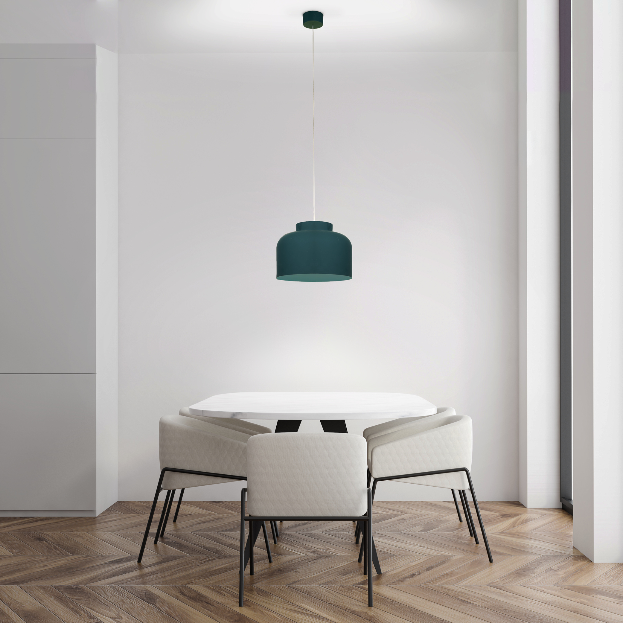 BOTTONE SOSPENSIONE PETROLIO 30W 2700K-3000K-4000K DIMMERABILE