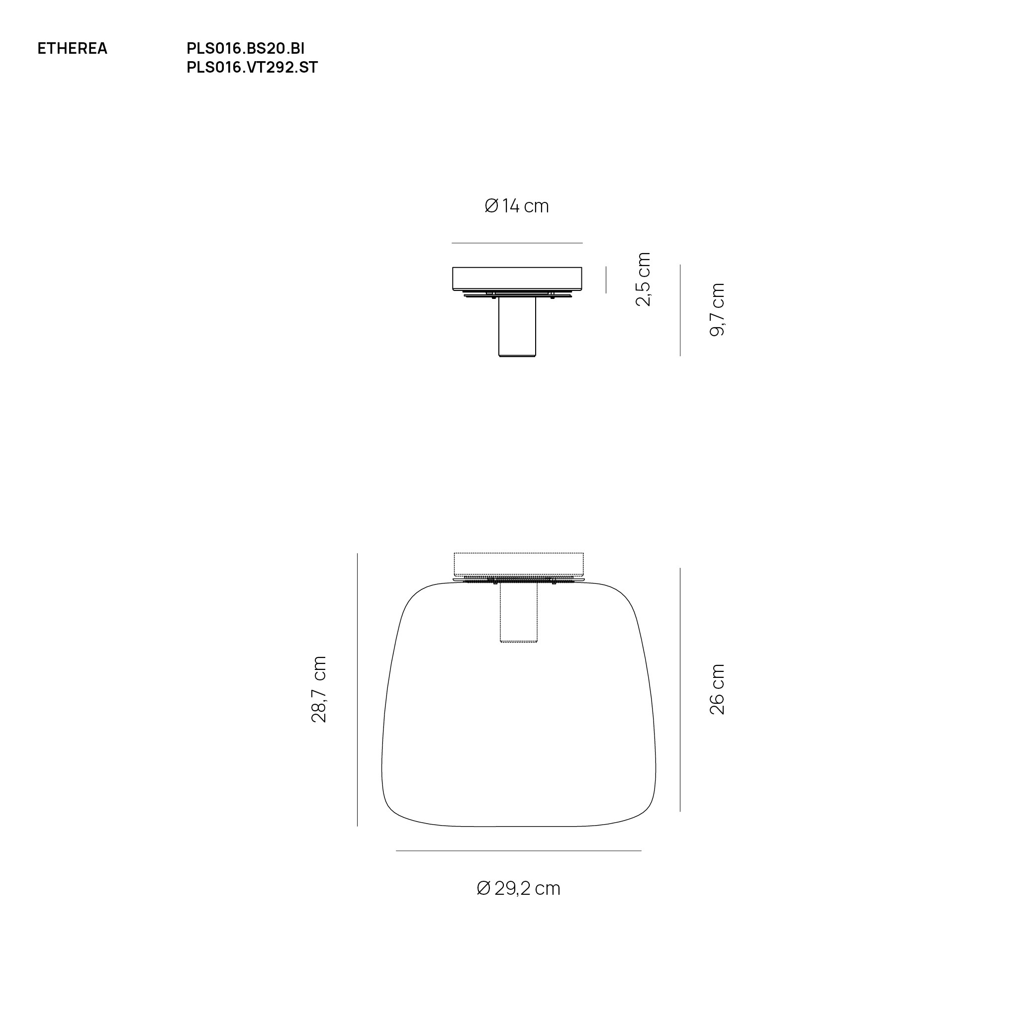 ETHEREA PLAFONIERA SMALL BIANCO 1X18W LED E27