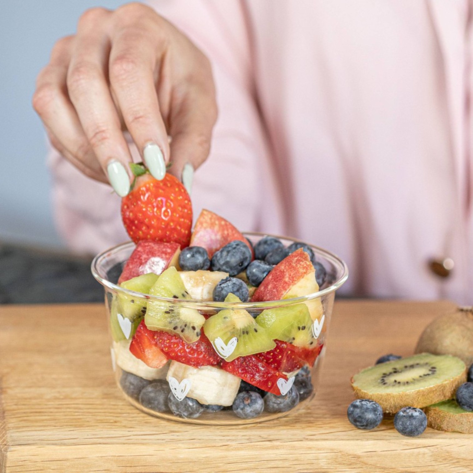 Set 2 Coppette vetro tappezzeria Cuori