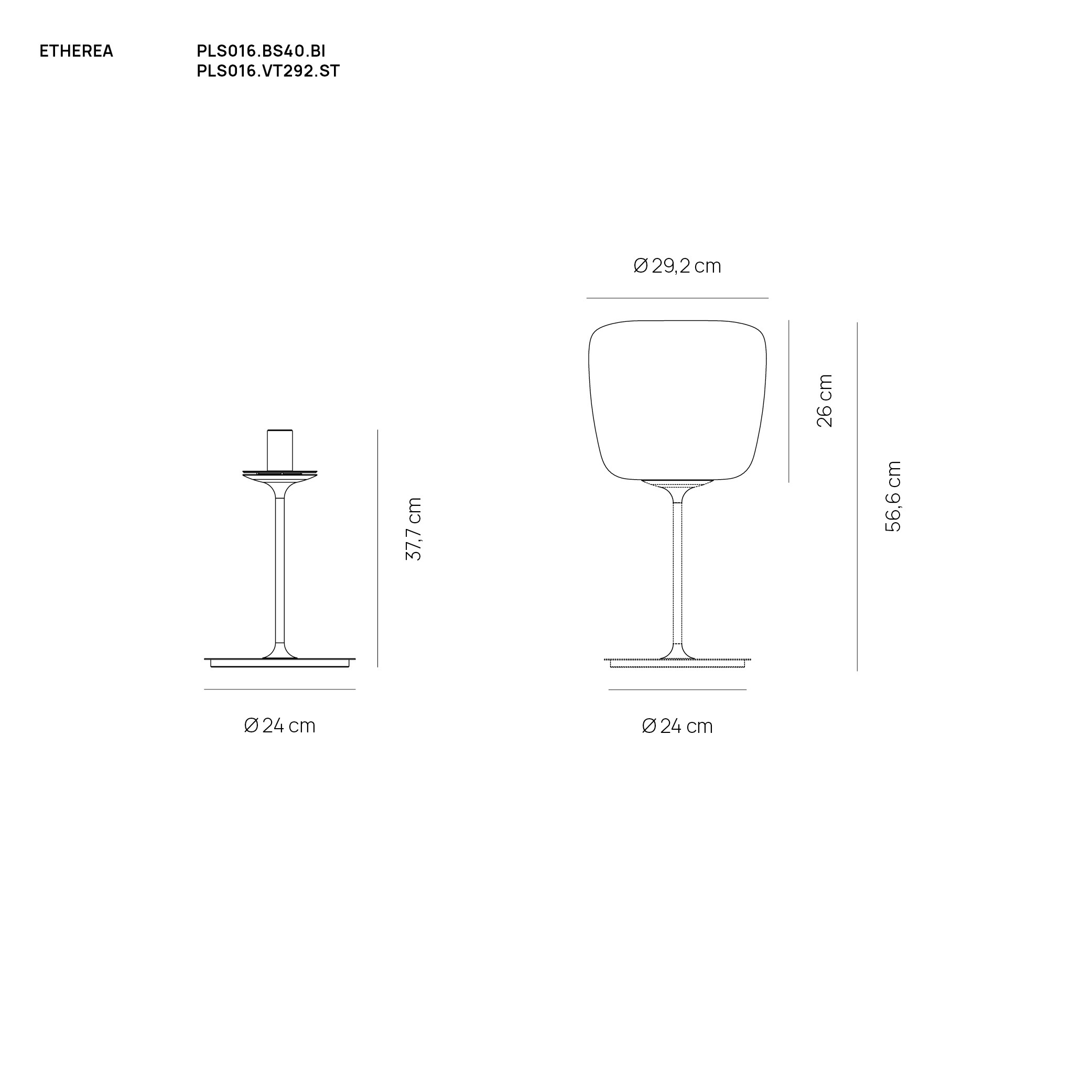 ETHEREA LAMPADA DA TAVOLO BIANCO 1X18W LED E27