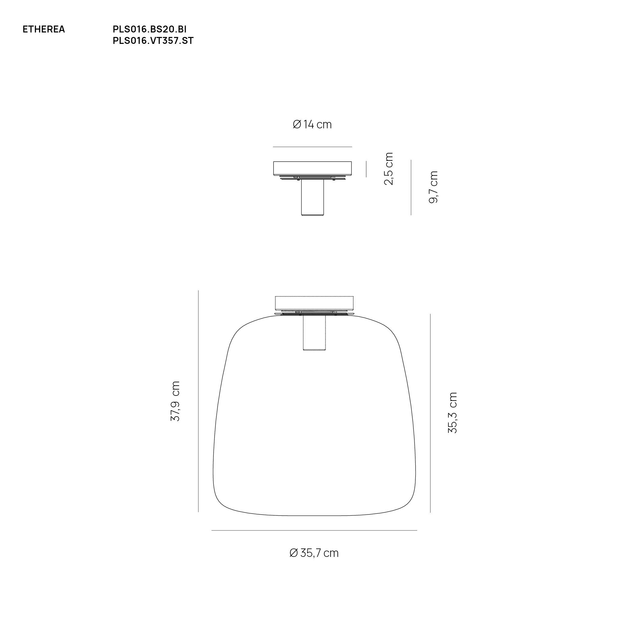 ETHEREA PLAFONIERA BIG BIANCO 1X18W LED E27