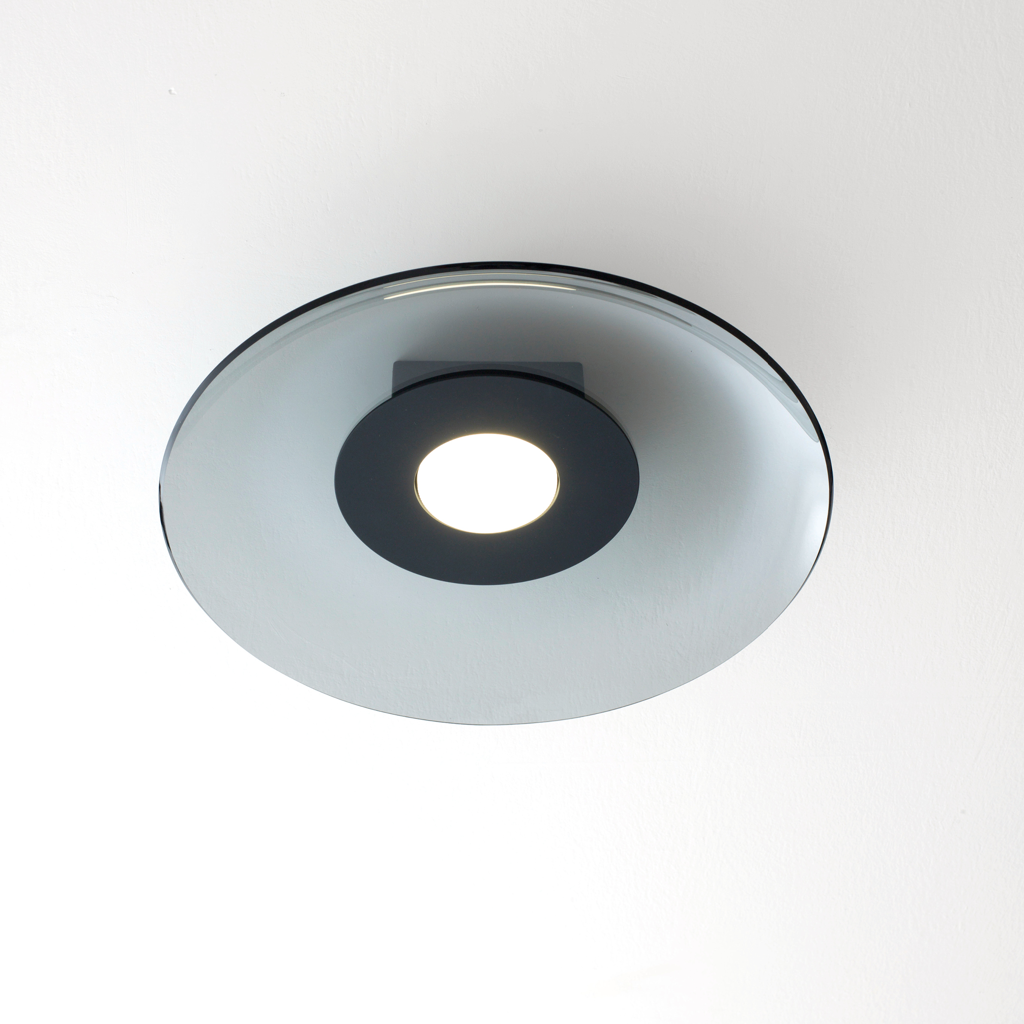 MULTIPOP VETRO APPLIQUE/PLAFONIERA GRIGIO FUME' 1x12W LED GX53