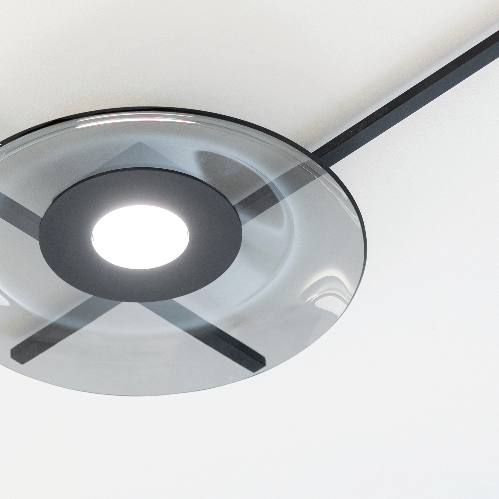 MULTIPOP VETRO APPLIQUE/PLAFONIERA GRIGIO FUME' 1x12W LED GX53