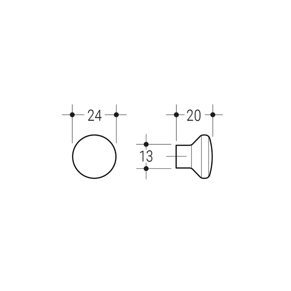 Pomolo per mobili in plastica diametro 24 finitura grigio/argento