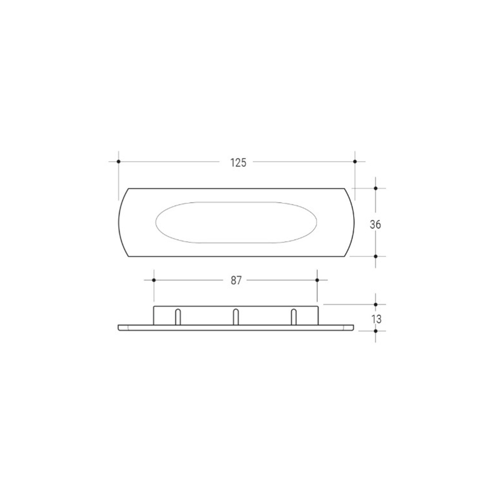 Maniglia per mobili ad incasso finitura Cromo lucido