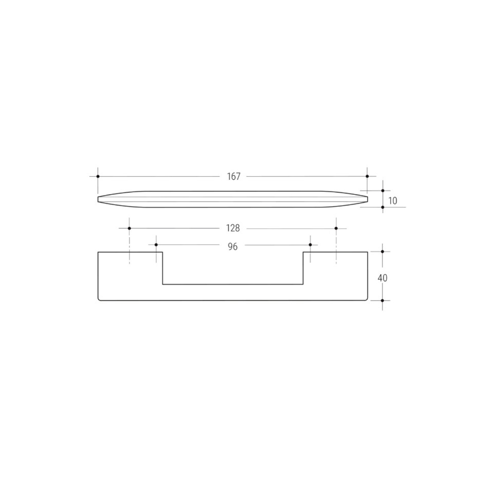maniglia per mobili interasse 96/128 finitura Cromo satinato