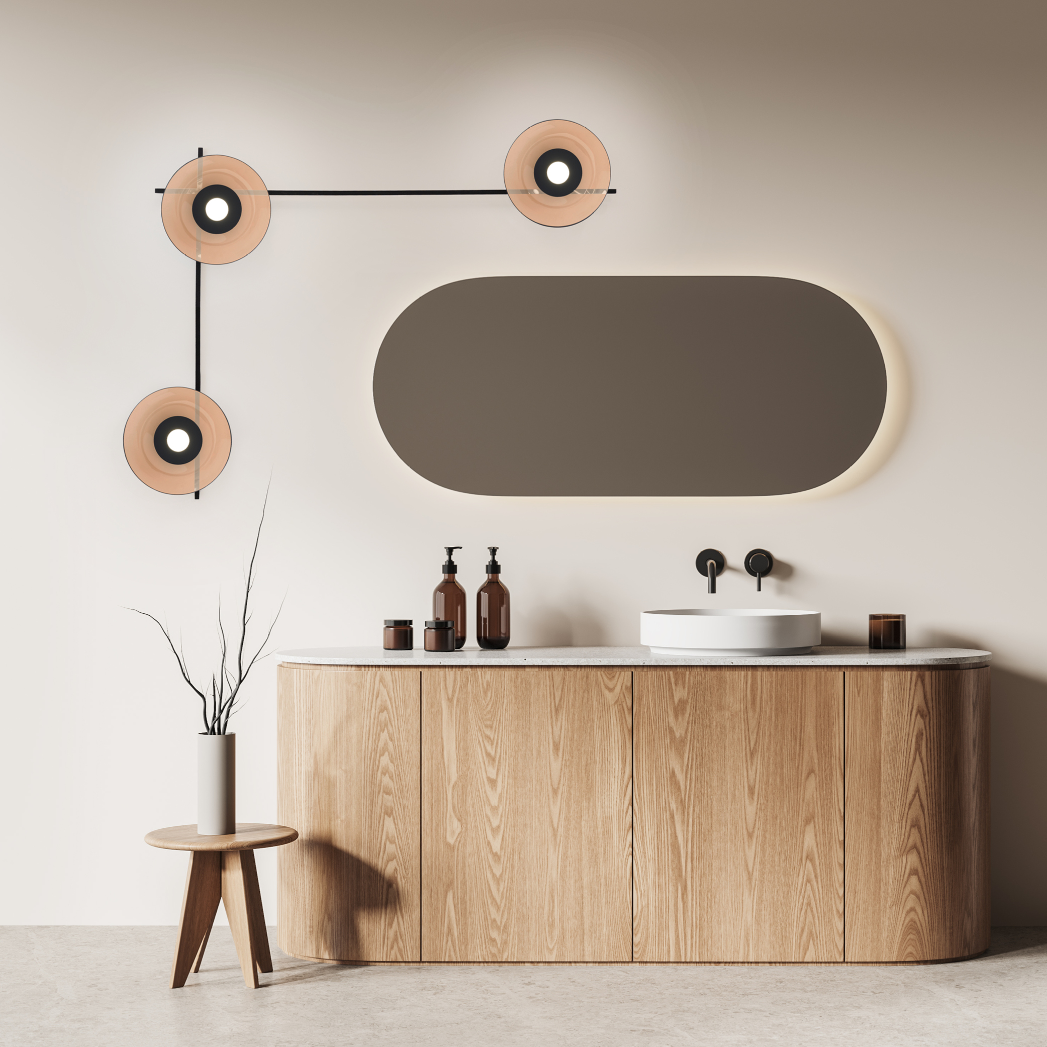 MULTIPOP VETRO APPLIQUE/PLAFONIERA AMBRA 1x12W LED GX53