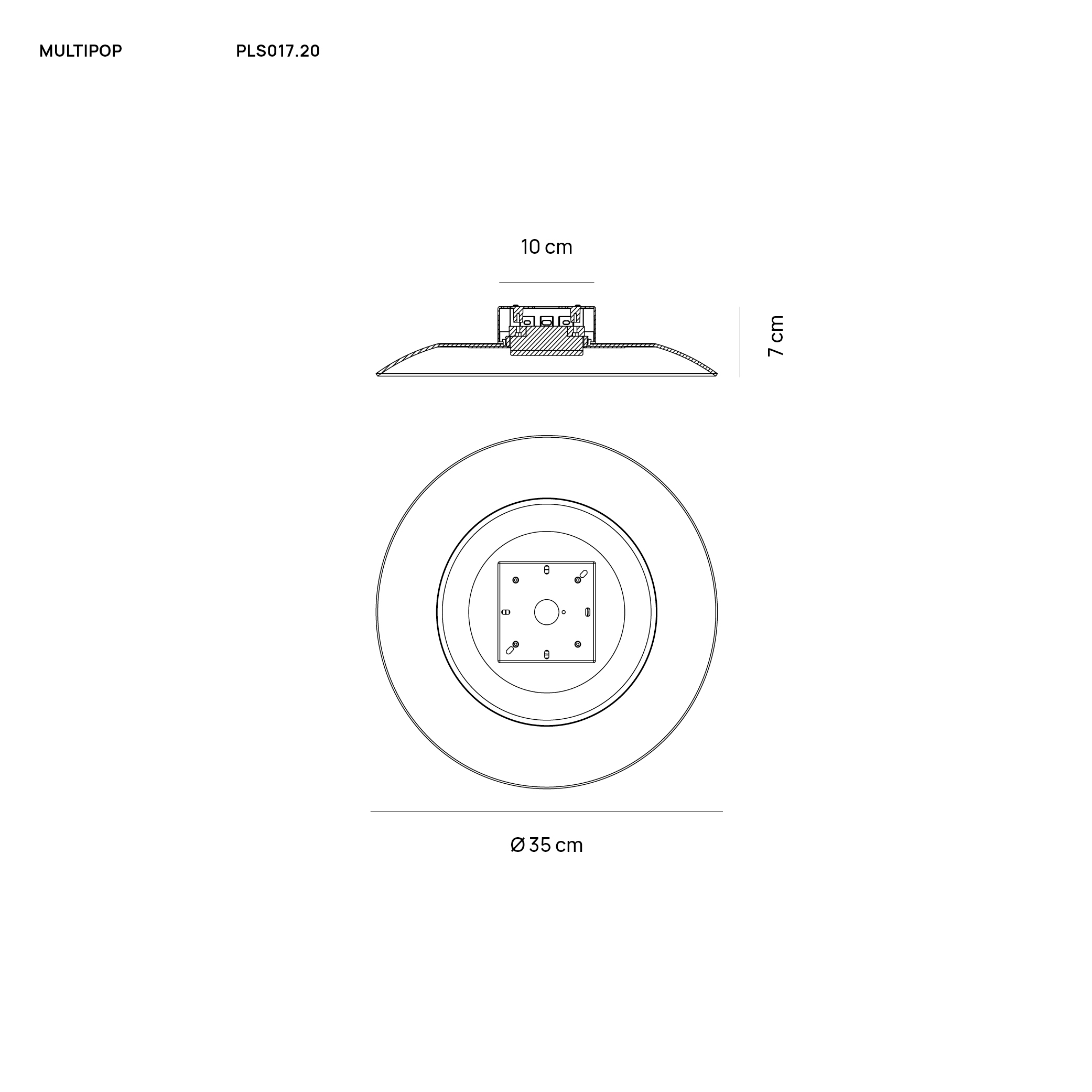 MULTIPOP VETRO APPLIQUE/PLAFONIERA AMBRA 1x12W LED GX53