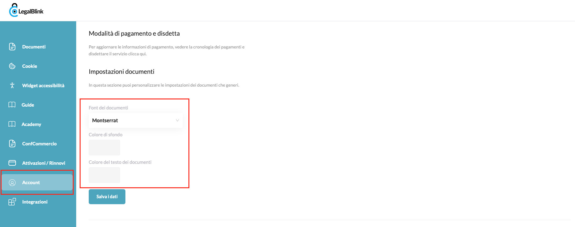 personalizzare i documenti legali