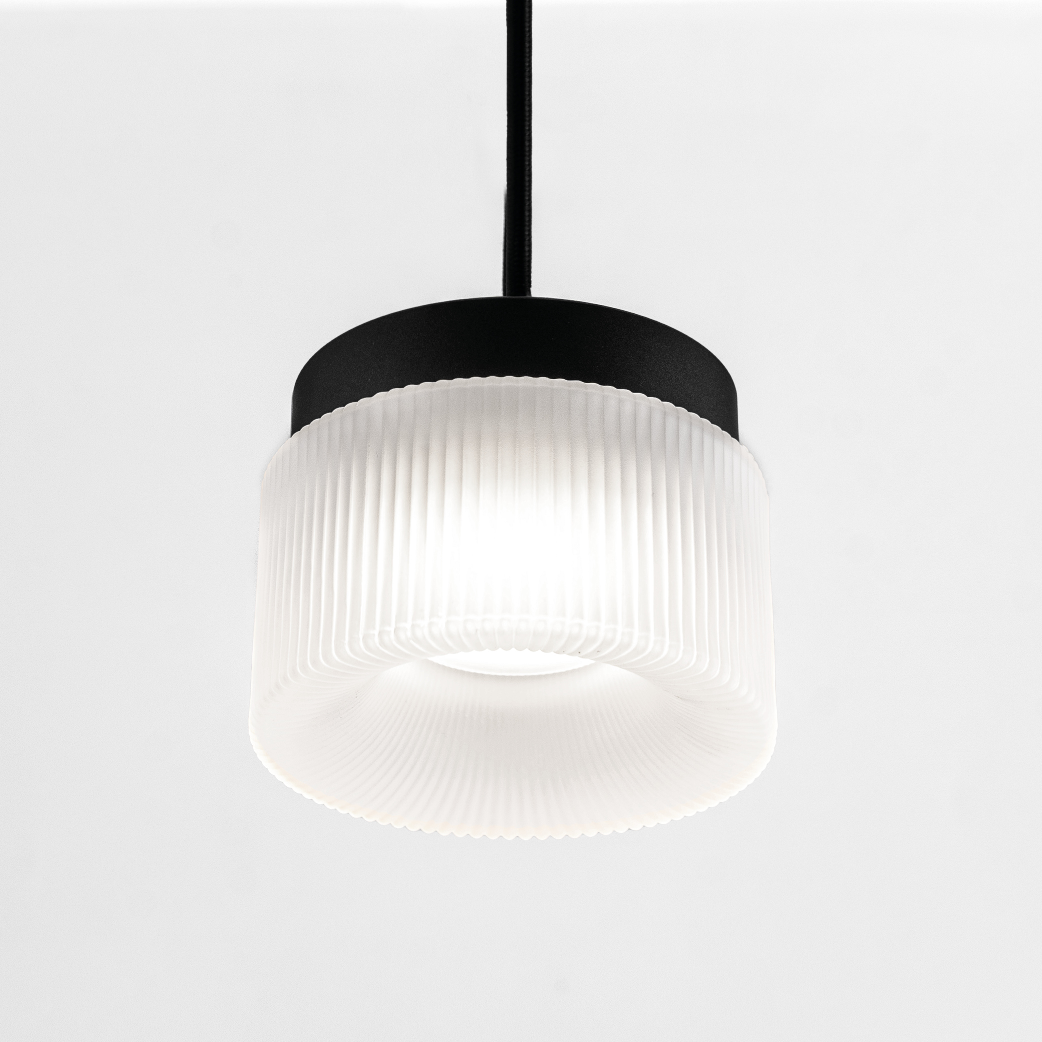 PILASTRO SOSPENSIONE BASE ANTRACITE + VETRO BIANCO SATINATO 1X12W LED GX53