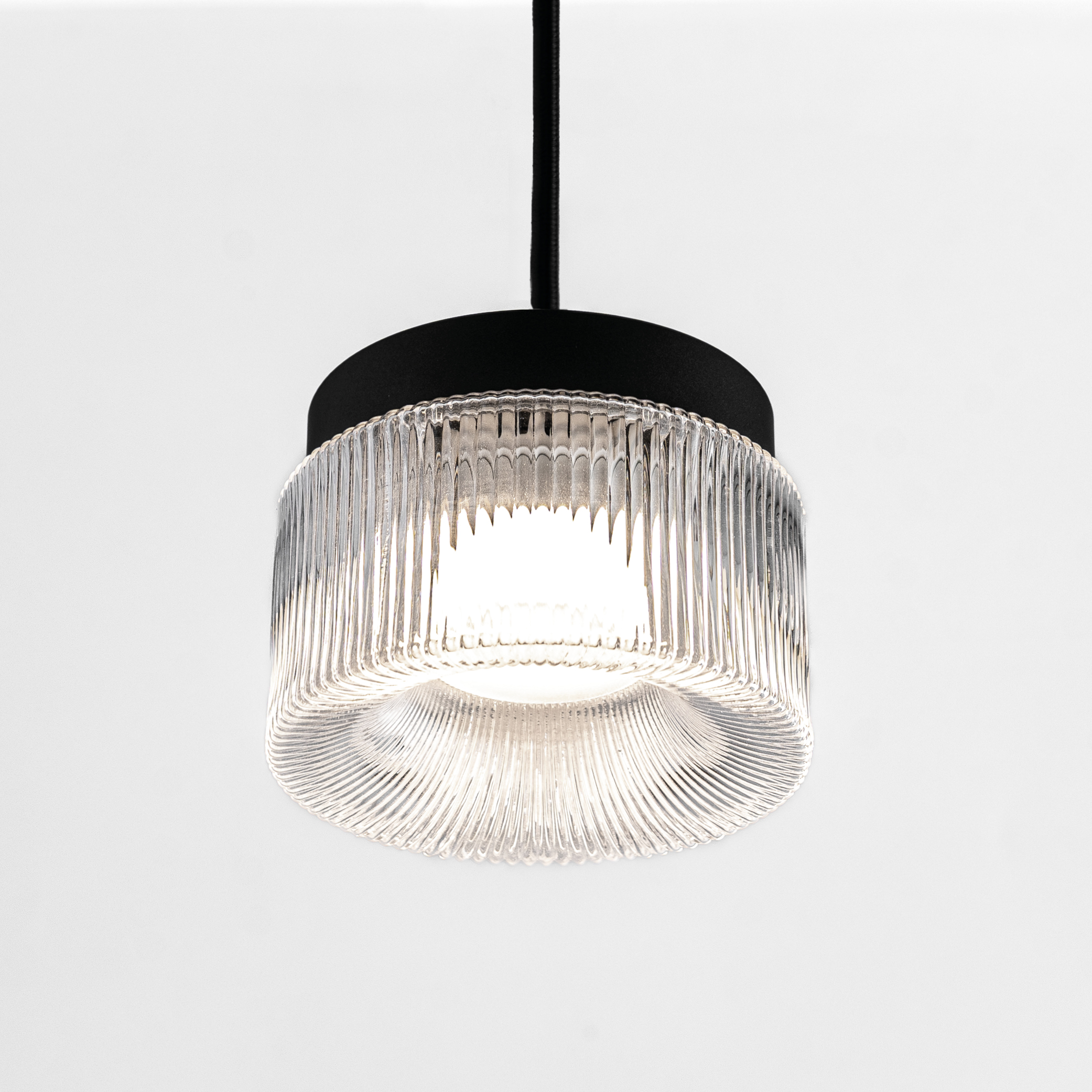 PILASTRO SOSPENSIONE BASE ANTRACITE + VETRO TRASPARENTE 1X12W LED GX53