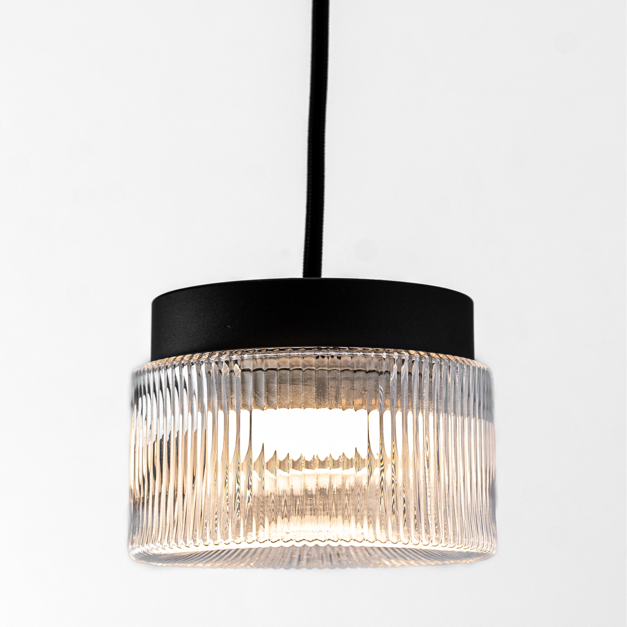 PILASTRO SOSPENSIONE BASE ANTRACITE + VETRO TRASPARENTE 1X12W LED GX53