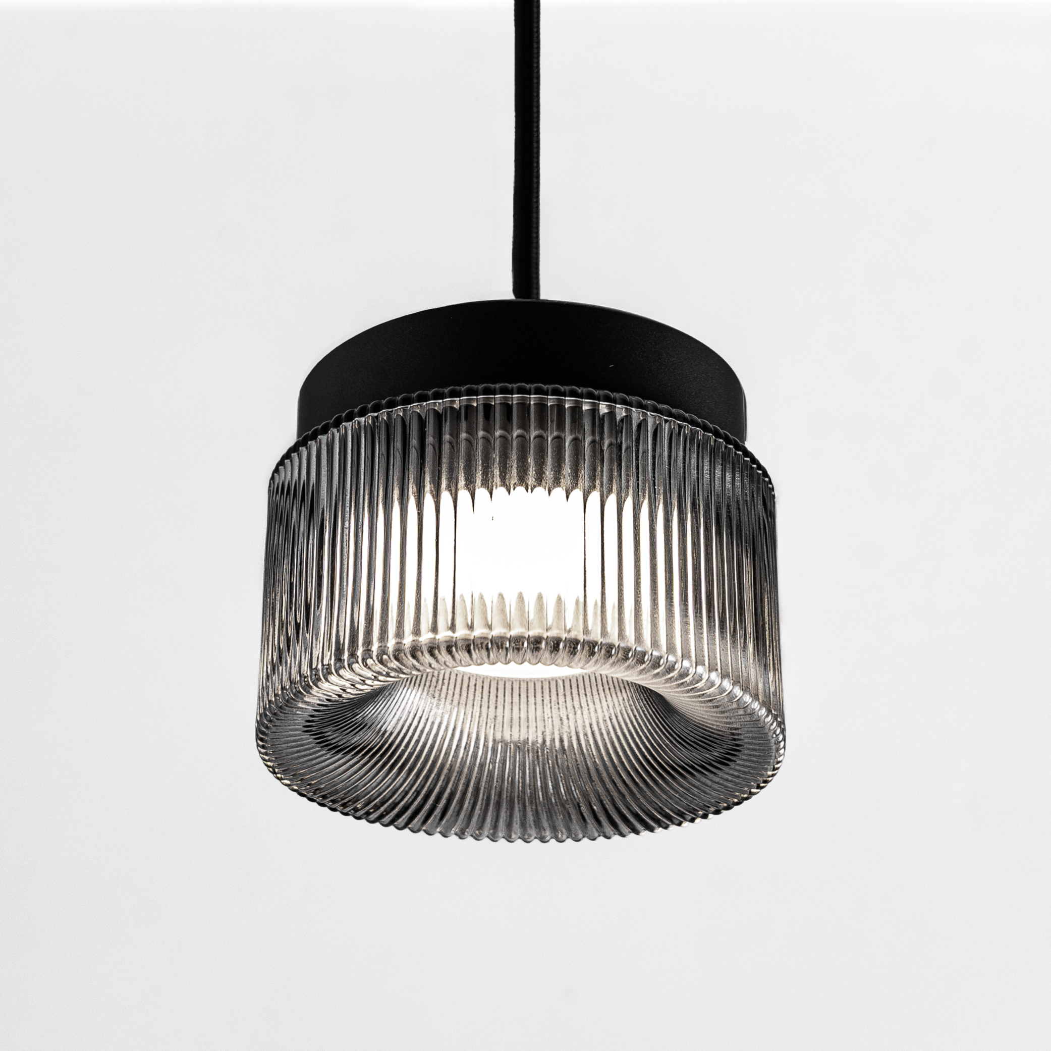 PILASTRO SOSPENSIONE BASE ANTRACITE + VETRO GRIGIO FUME' 1X12W LED GX53