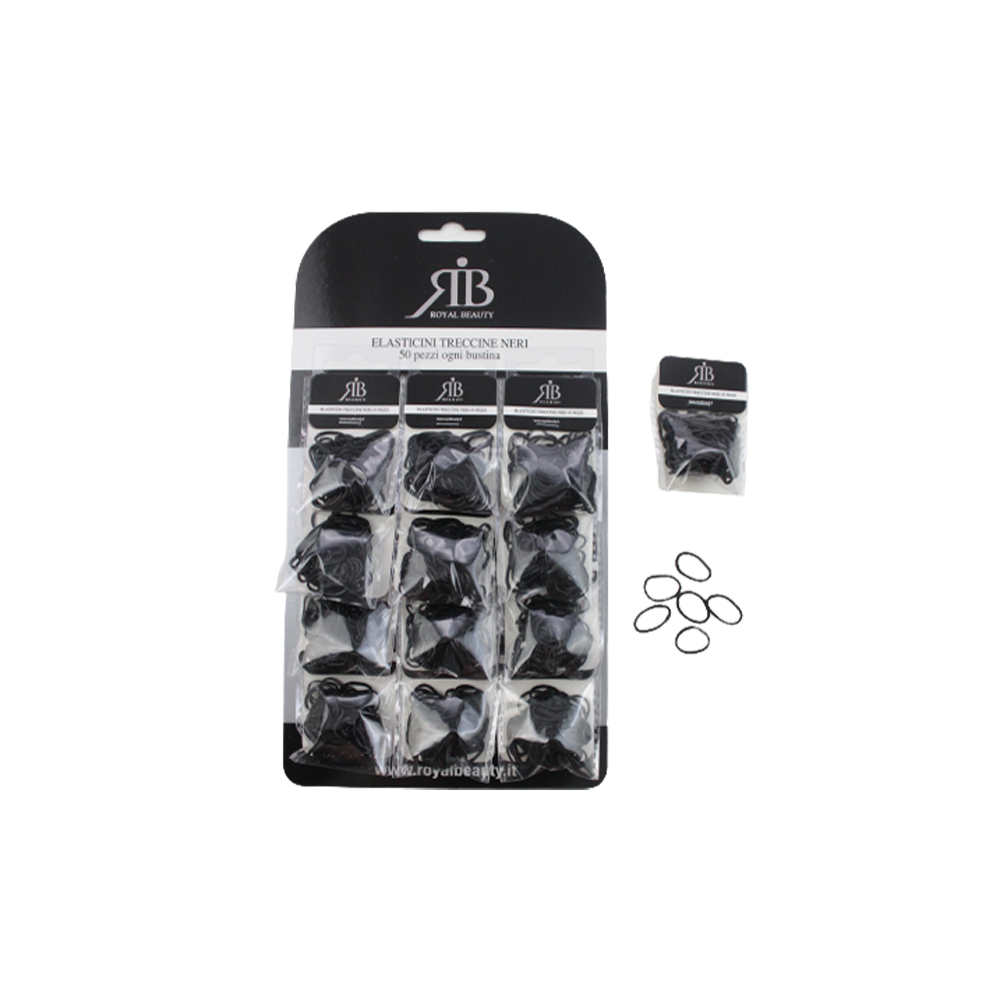 Elastici per Treccine Neri 50 Pezzi