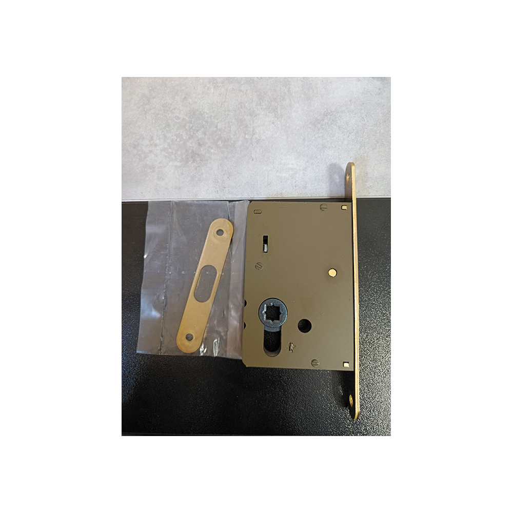 Serratura per porta scorrevole entrata 50 ottone satinato