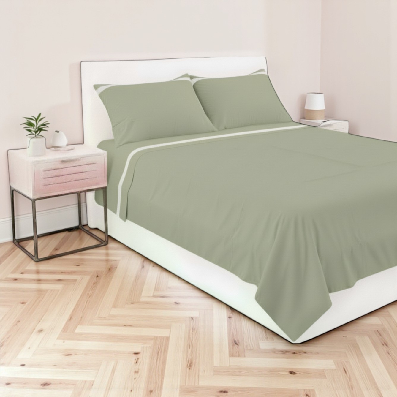 Completo letto matrimoniale Stefy - verde mango