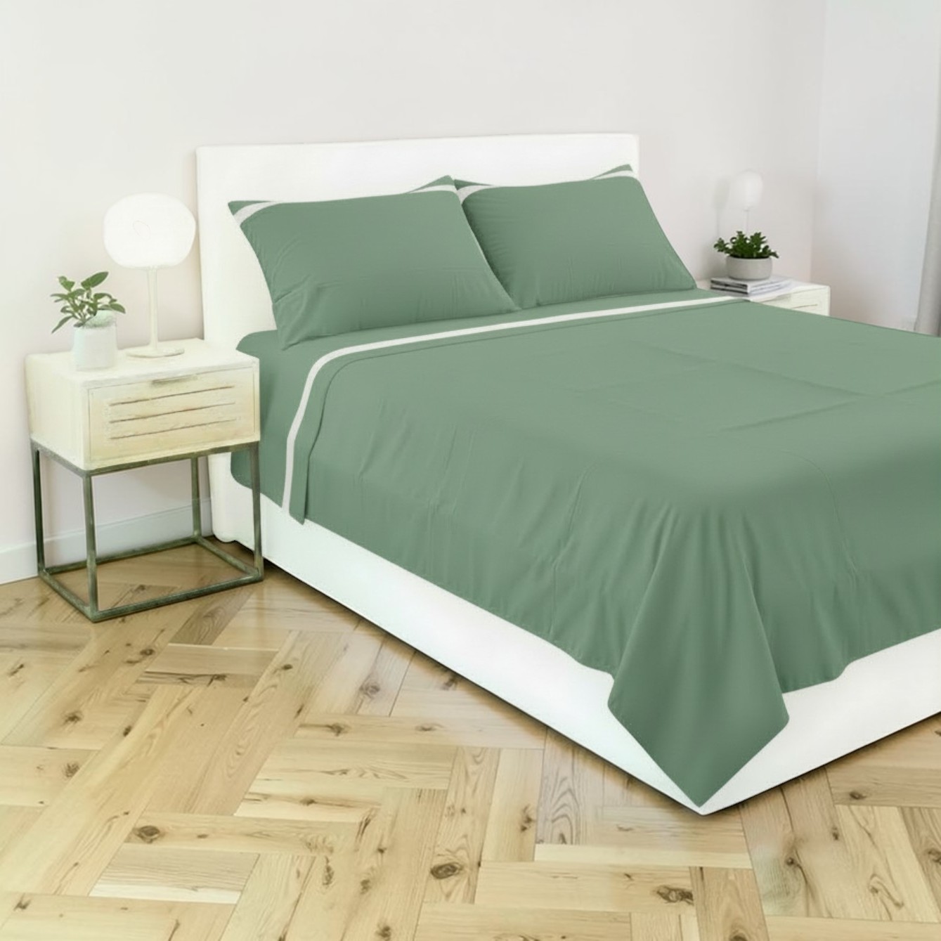 Completo letto matrimoniale Stefy - verde avocado
