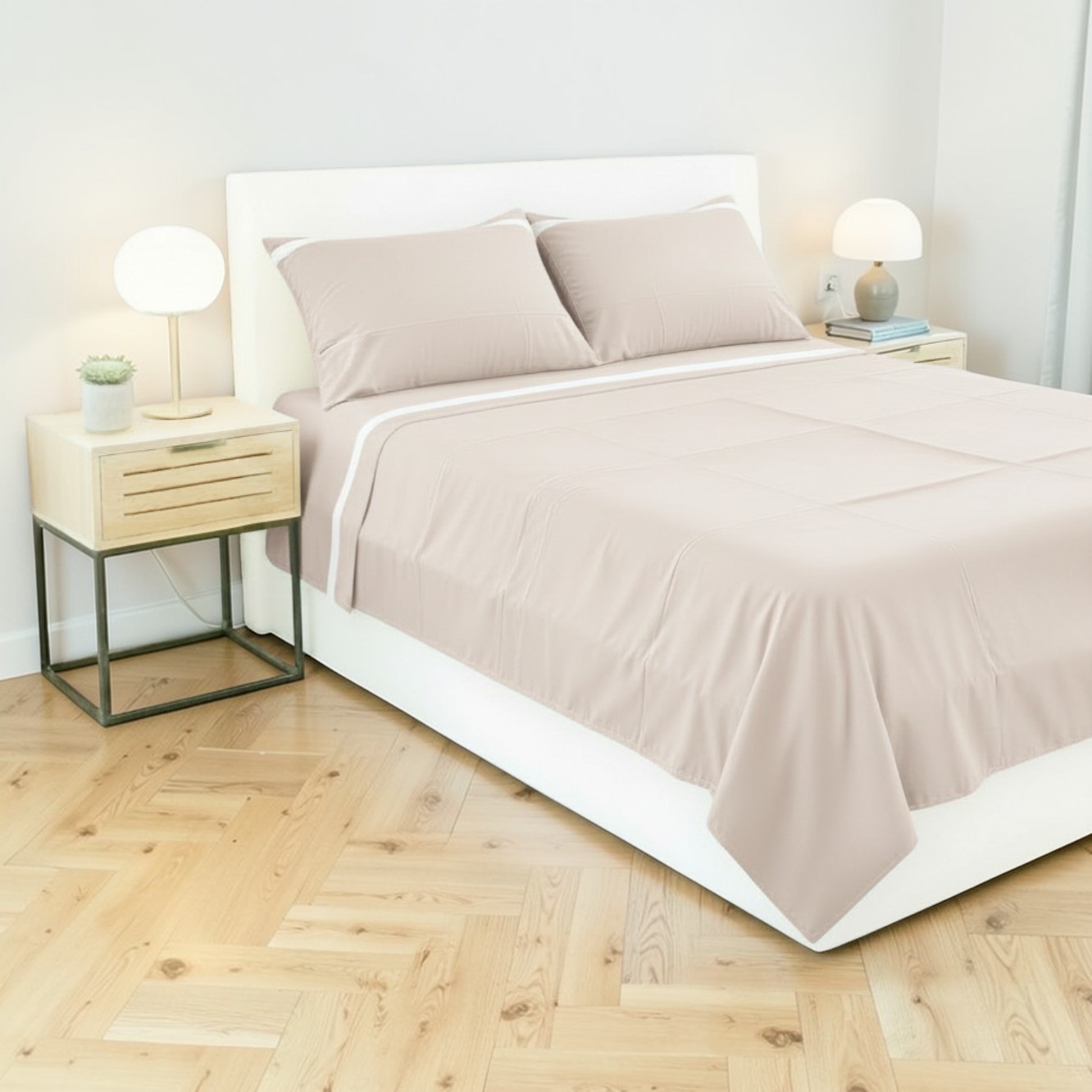 Completo letto matrimoniale Stefy - sabbia