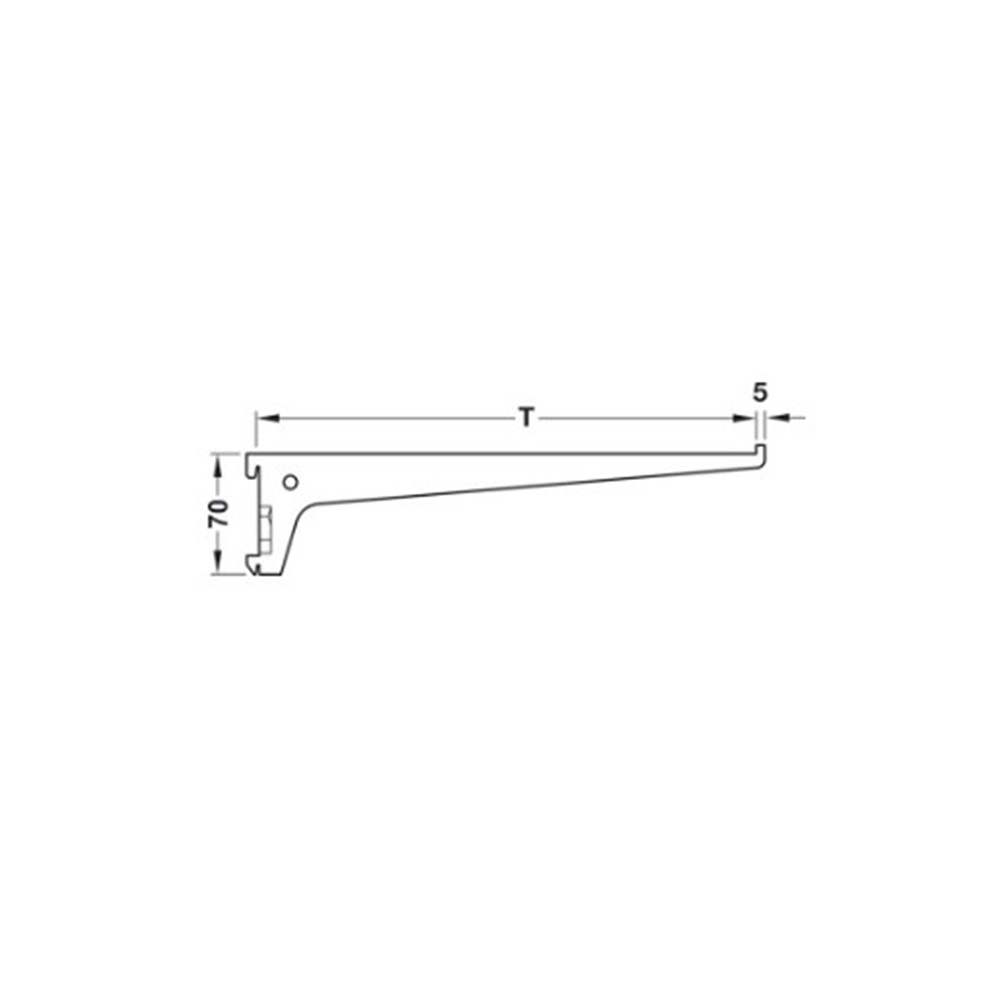 Coppia di mensole per cremagliera 350mm - Bianco alluminio (RAL9006)
