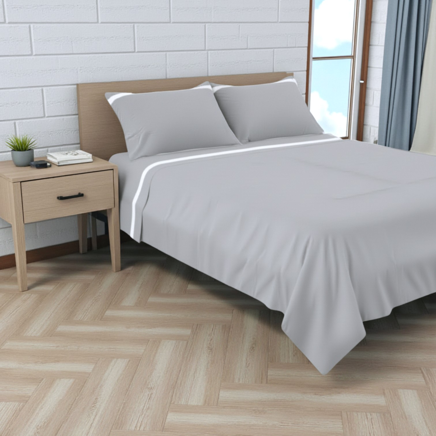 Completo letto matrimoniale Stefy - grigio