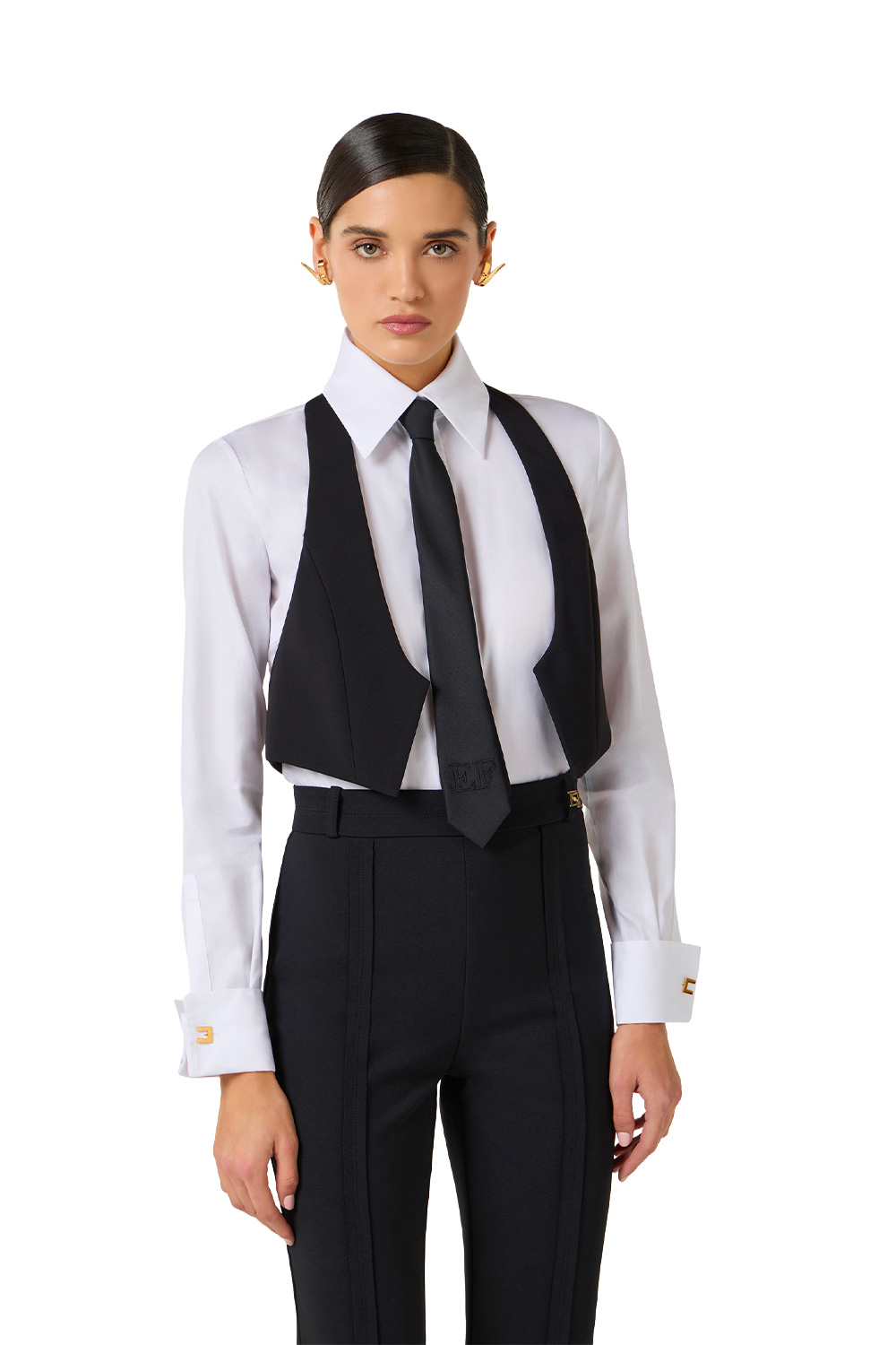 Camicia in Cotone con Cravatta e Gilet