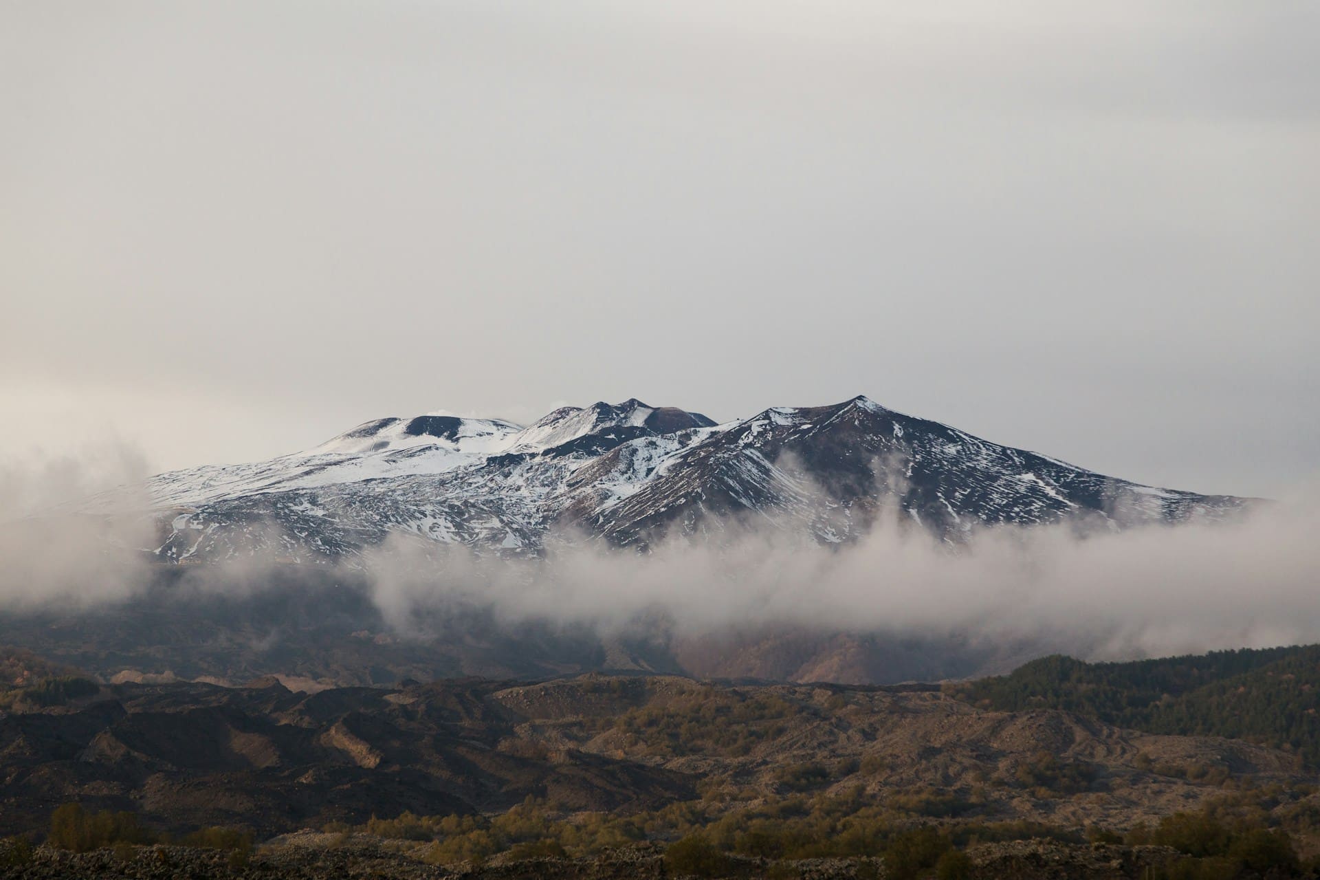 monte etna innevato