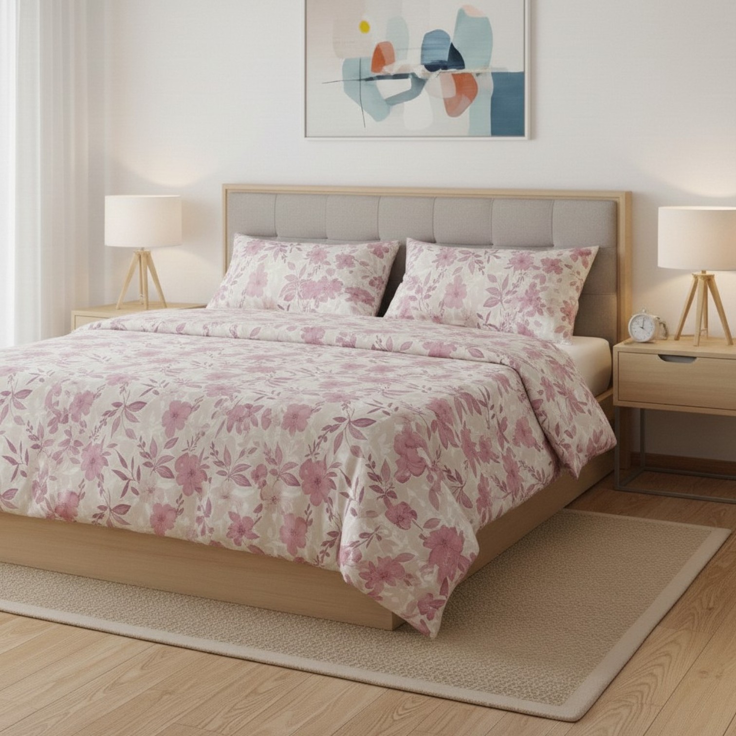 Completo letto matrimoniale America  - rosa
