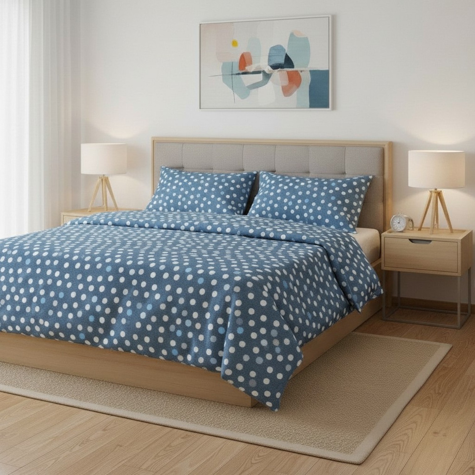 Completo letto matrimoniale Bubble - blu