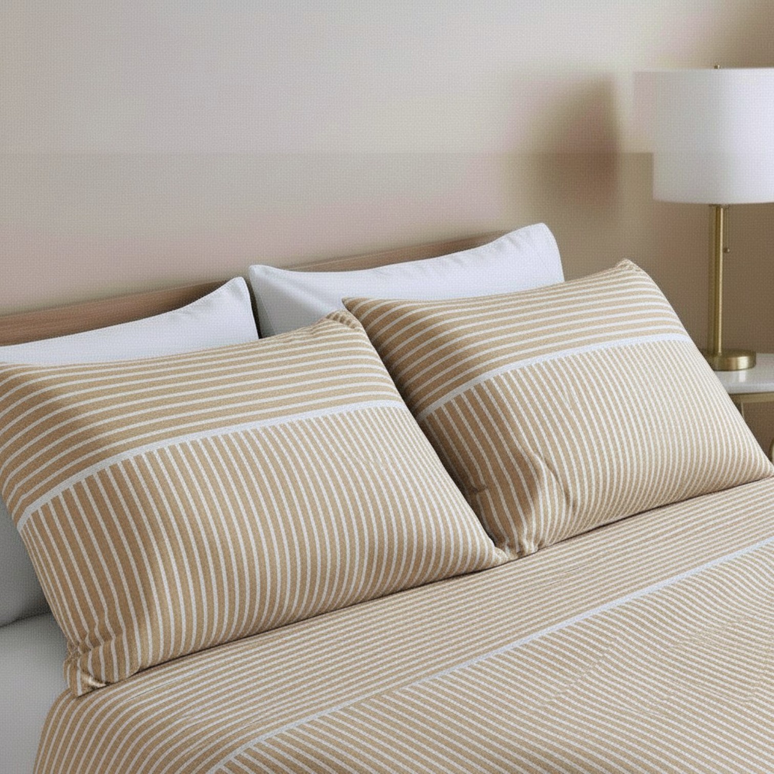 Completo letto matrimoniale Bastoncino - Beige