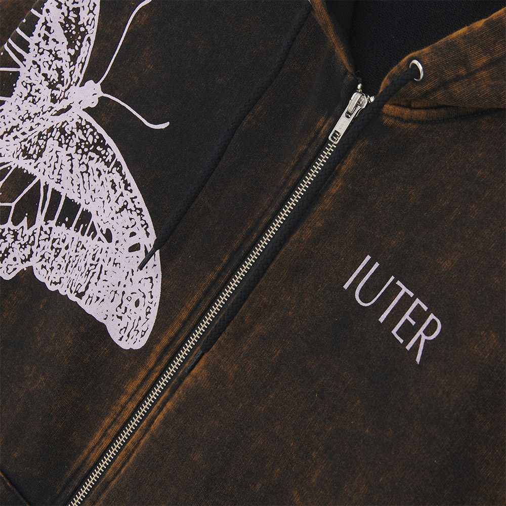 IUTER Felpa Zip Hoodie Butterfly Marble 