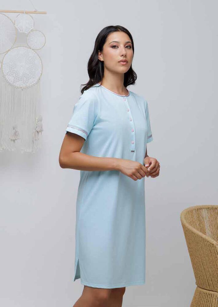 Merry Style Camicia Da Notte Donna 100% Cotone Manica Corta – Corallo, Taglia XXXL, Morbida E Traspirante Con Ricamo